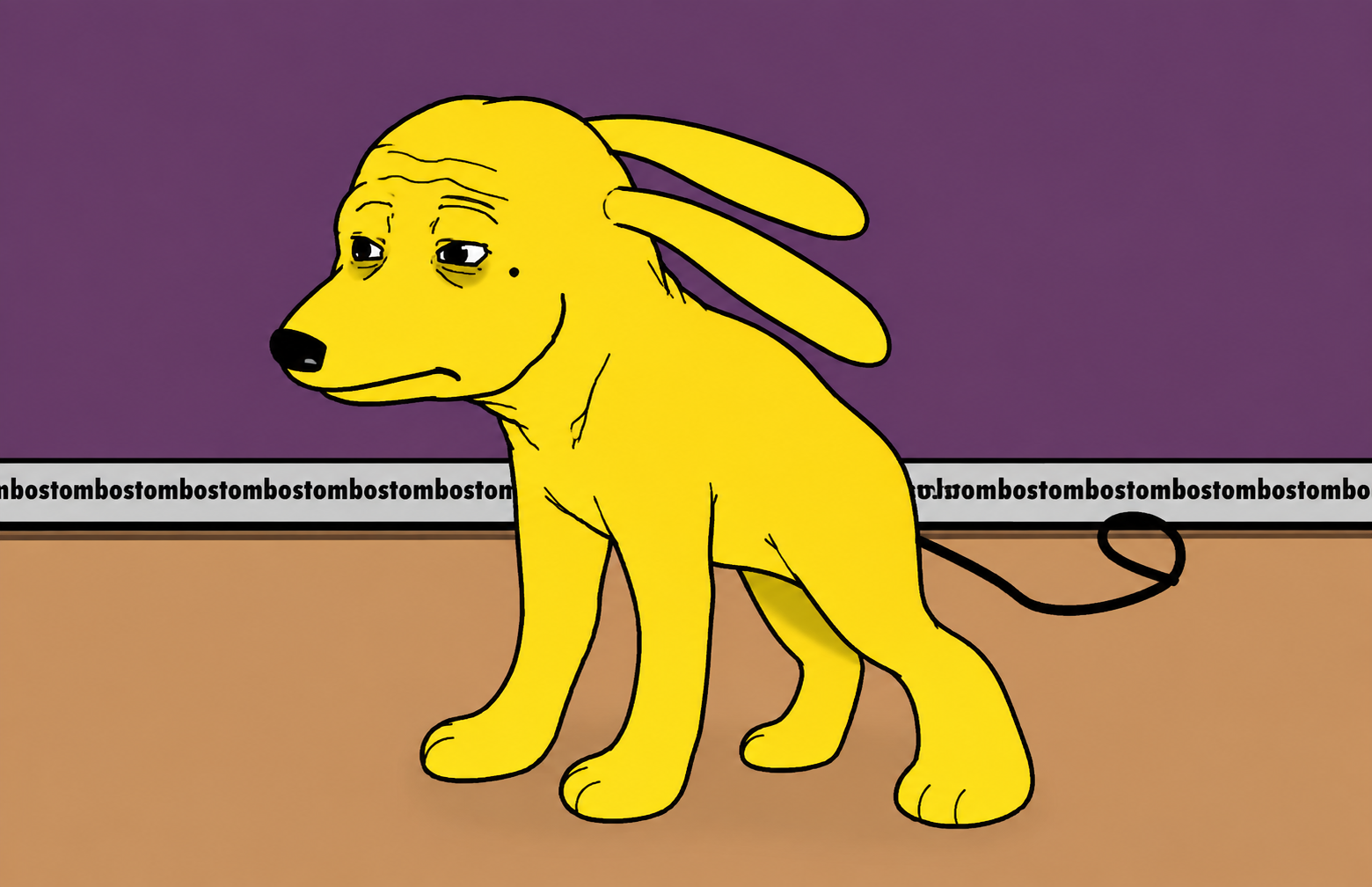 Hungry yellow dog